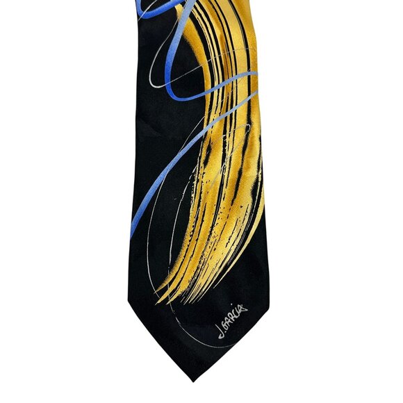 J Garcia Butterfly Study Special Silk Tie Black Gold Blue Artist Proof No 7 - Picture 1 of 6